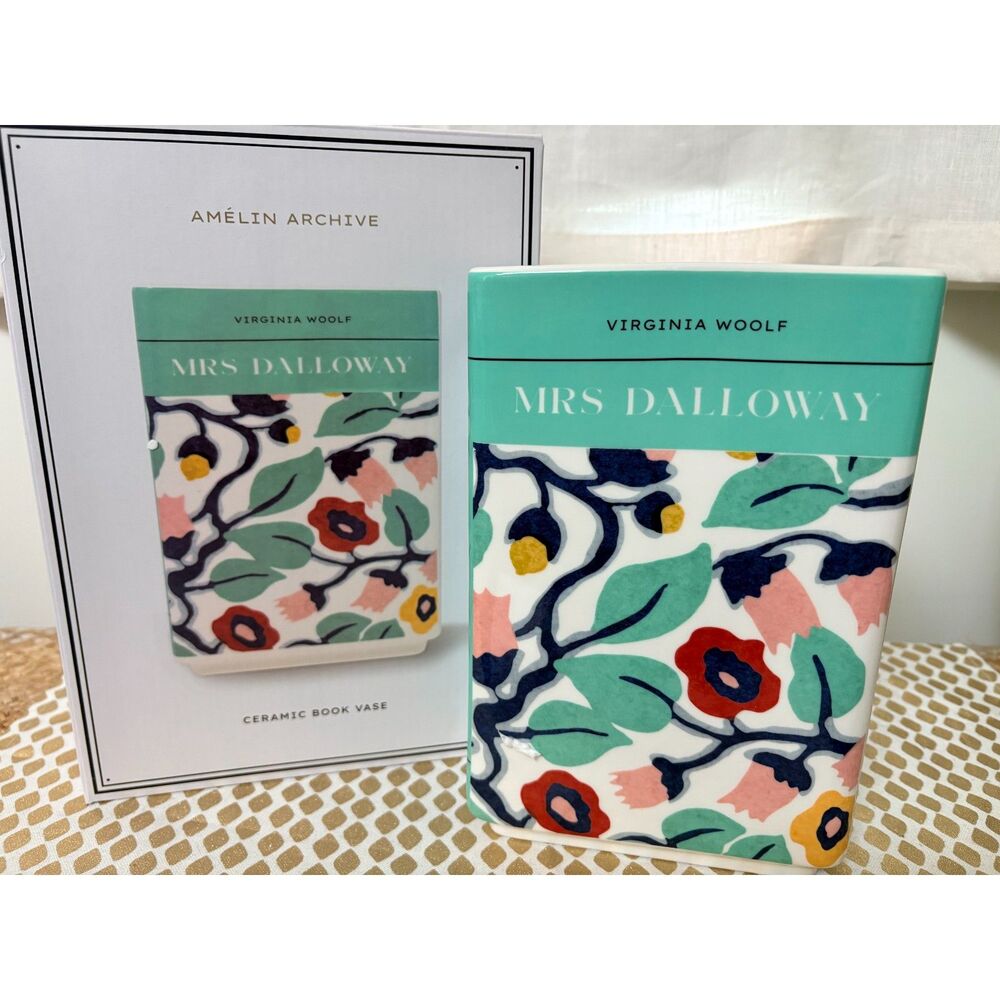 Amélin Archive Ceramic Book Vase Mrs Dalloway Virginia Woolf Floral Gift NEW